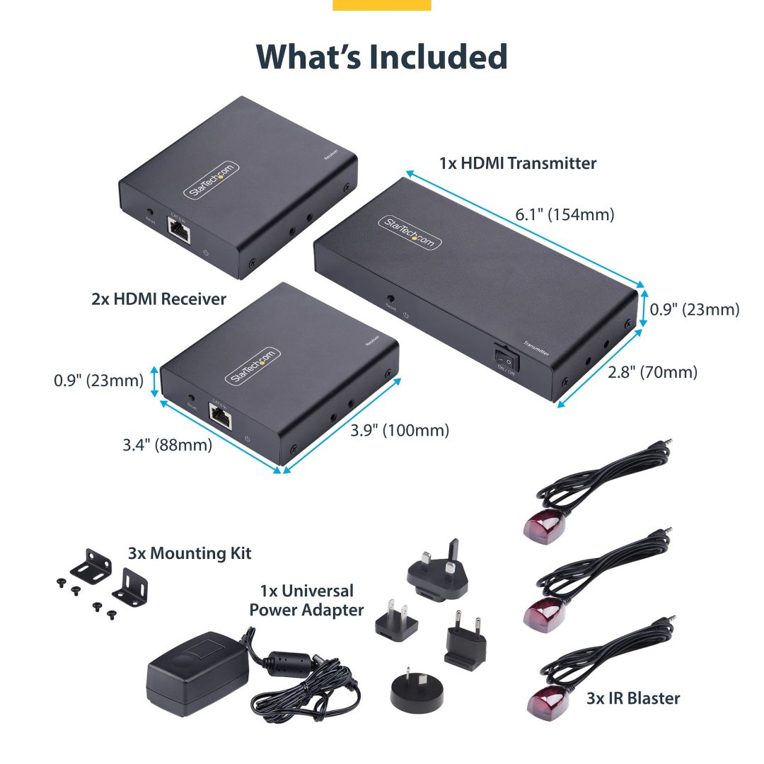 Startech 2-Port HDMI Extender and Splitter Over CAT6