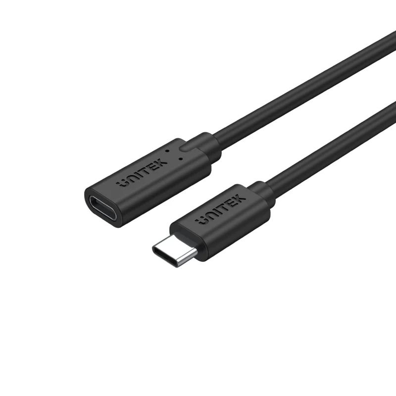 Unitek Full-Featured USB-C Extension Cable with 4K 60Hz 100W Power Delivery and 10Gbps Data (USB 3.2 Gen2) 1,5m Black