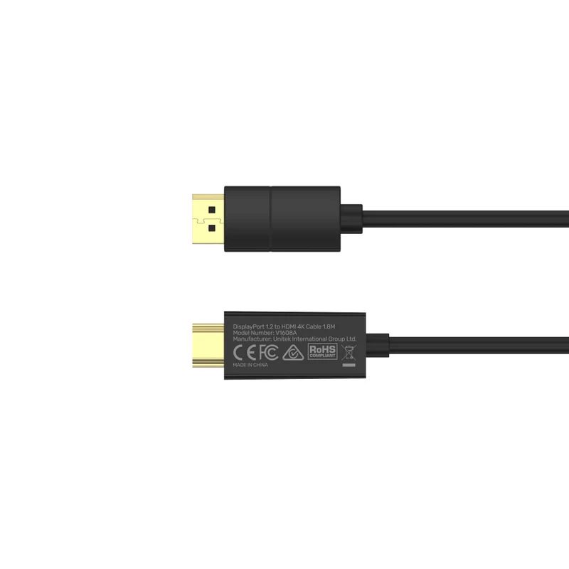 Unitek DisplayPort 1.2 to HDMI 4K Cable 1,8m Black