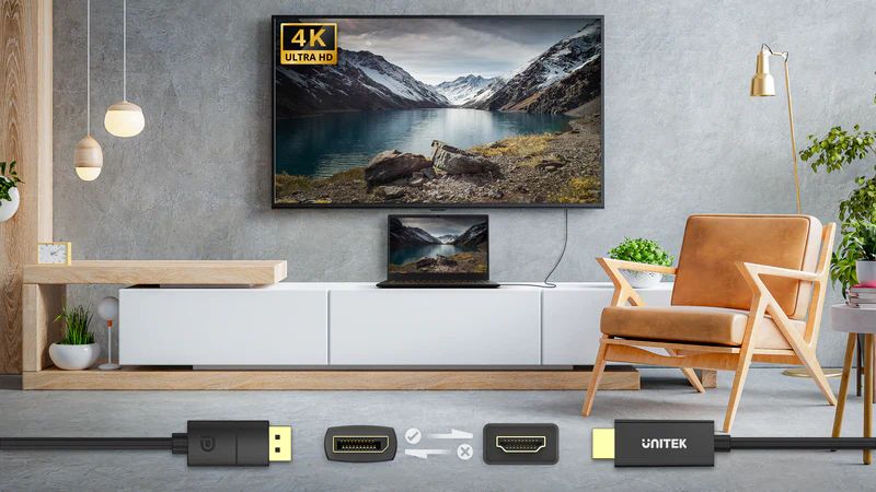 Unitek DisplayPort 1.2 to HDMI 4K Cable 1,8m Black