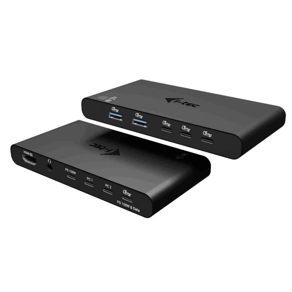 I-TEC KVM Docking Station HDMI for 2 hosts Power Delivery 2x100W Black