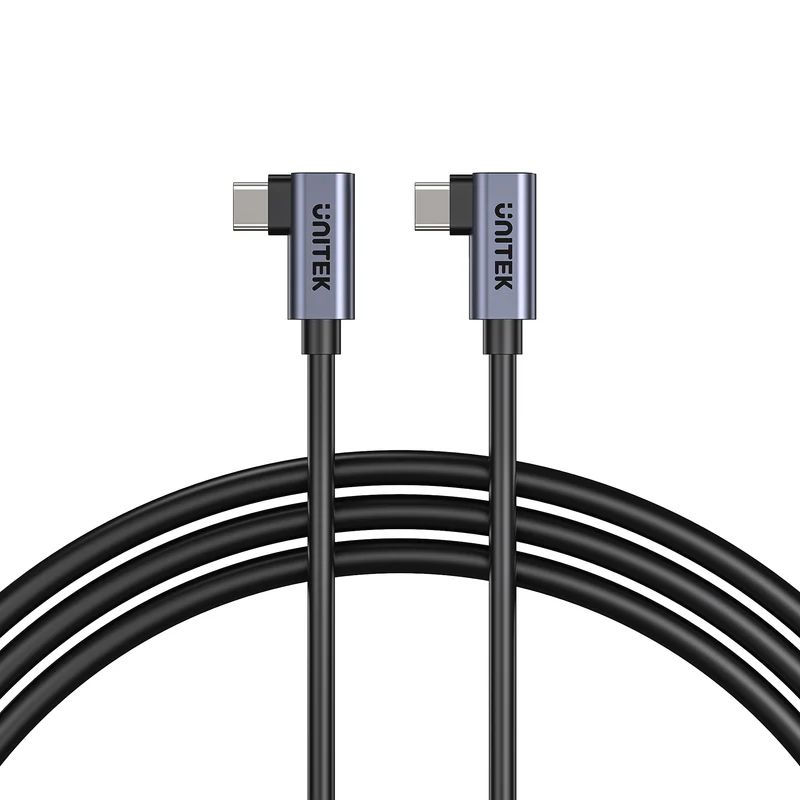 Unitek PD 100W USB-C Cable Dual 90 Degree 0,5m Black