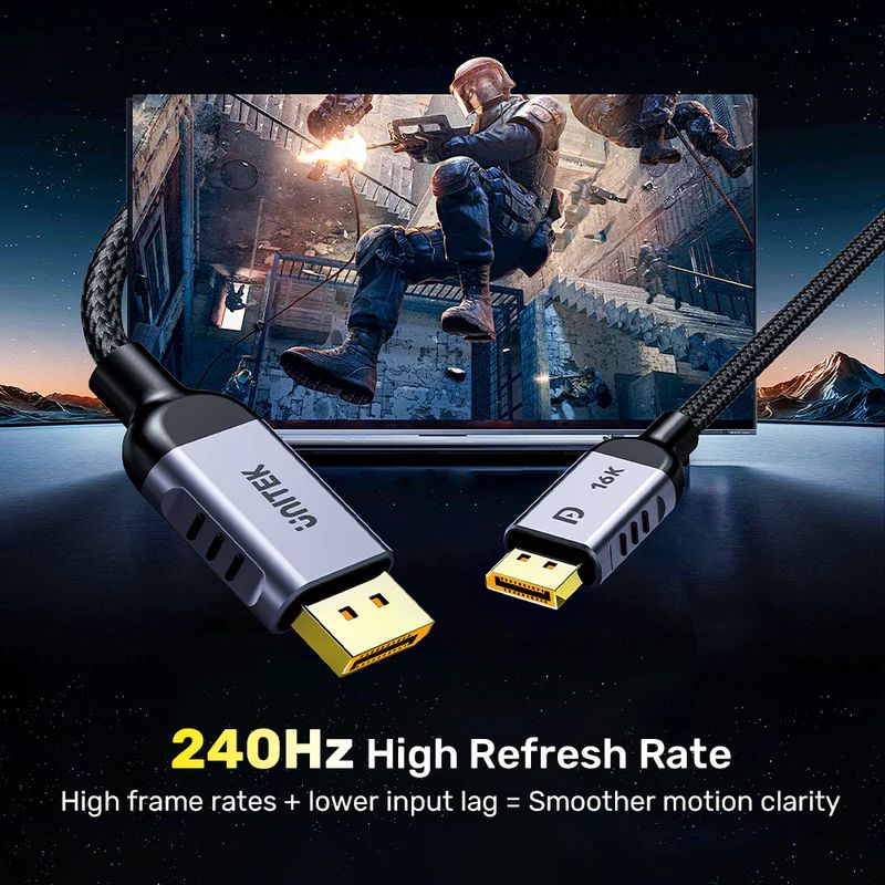 Unitek DisplayPort 2.1 Gaming 8K 120Hz Cable 3m Black