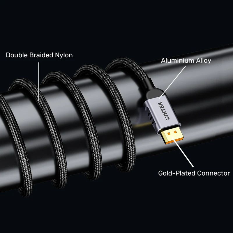 Unitek DisplayPort 2.1 Gaming 8K 120Hz Cable 3m Black
