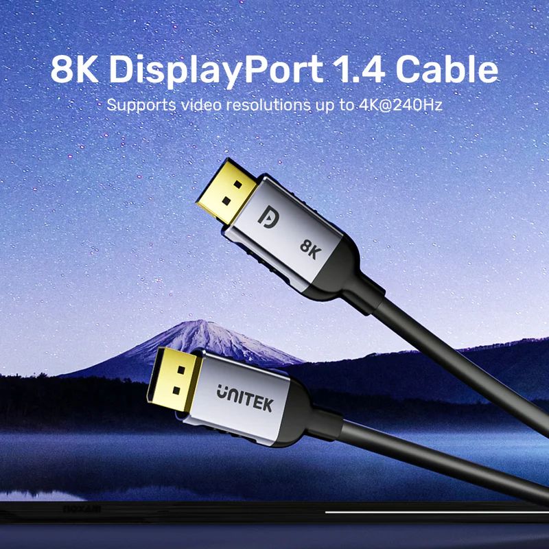 Unitek 8K DisplayPort 1.4 Cable 5m Black