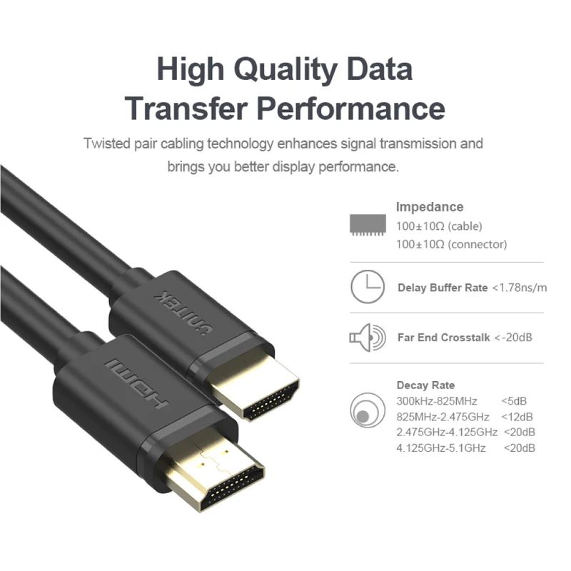 Unitek 4K 60Hz High Speed HDMI Cable 3m Black