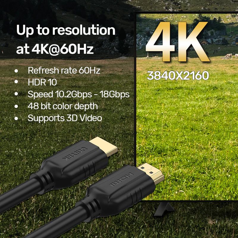 Unitek HDMI Cable 4K 60Hz 15m Black