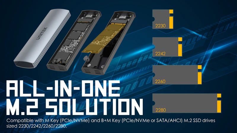 Unitek uDrive M.2 Enclosure NVMe/SATA 10Gbps Space Grey