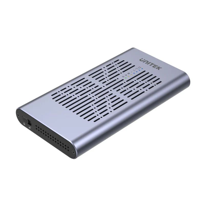 Unitek SolidForce USB-C to PCIe/NVMe M.2 SSD 20Gbps Dual Bay Enclosure with Offline Clone Space Grey