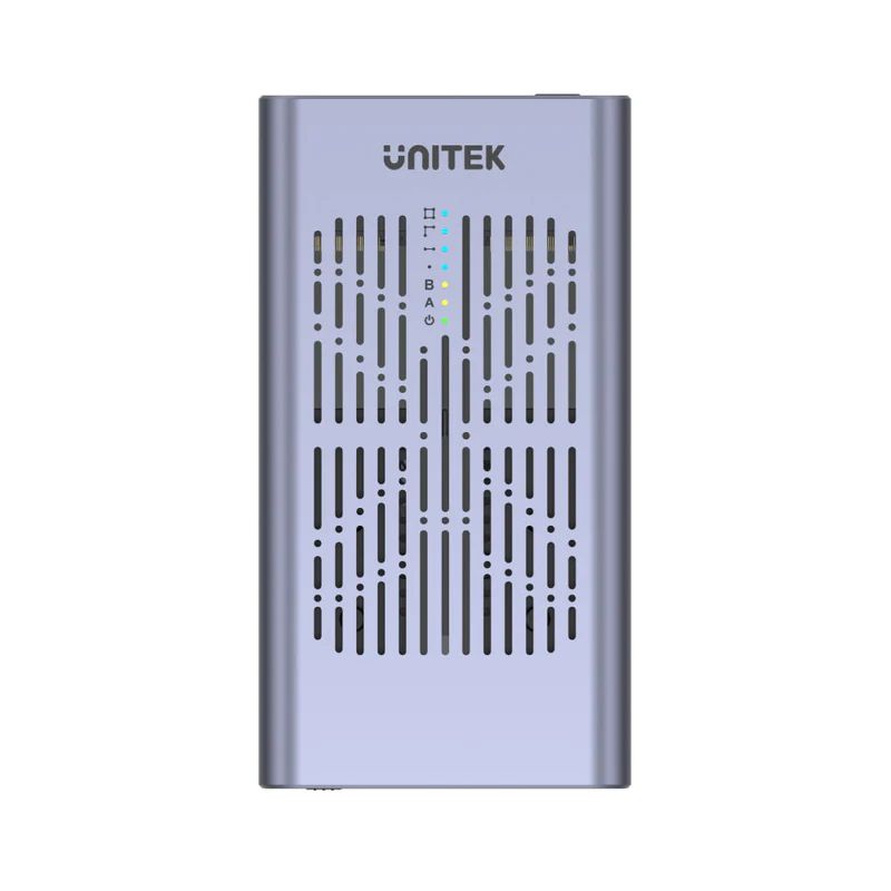 Unitek SolidForce USB-C to PCIe/NVMe M.2 SSD 20Gbps Dual Bay Enclosure with Offline Clone Space Grey