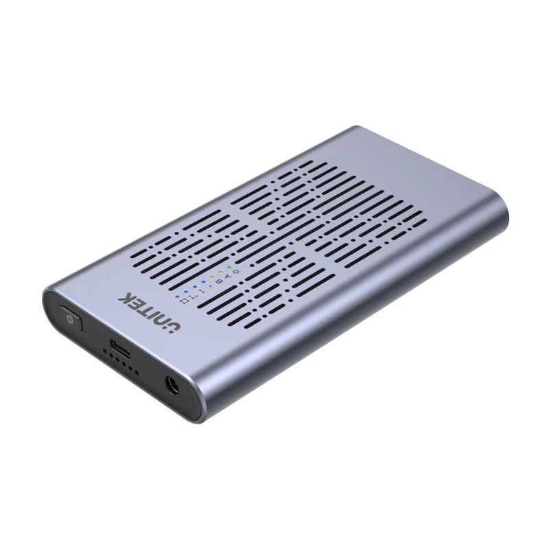Unitek SolidForce USB-C to PCIe/NVMe M.2 SSD 20Gbps Dual Bay Enclosure with Offline Clone Space Grey