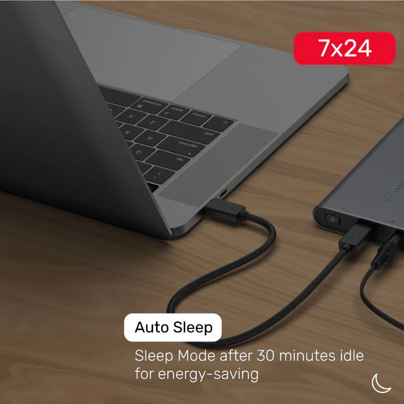 Unitek SolidForce USB-C to PCIe/NVMe M.2 SSD 20Gbps Dual Bay Enclosure with Offline Clone Space Grey