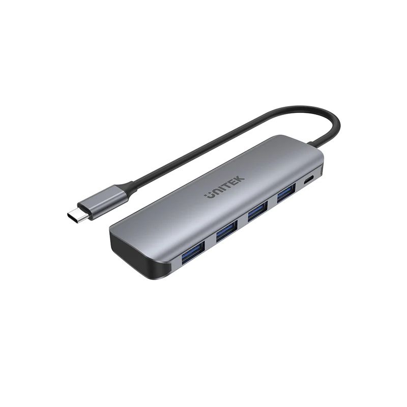 Unitek uHUB P5+ 4 Ports Powered USB-C Hub Space Grey
