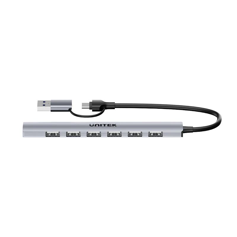 Unitek uHUB S7 7-in-1 5Gbps Hub with 7 USB-A Ports Space Grey