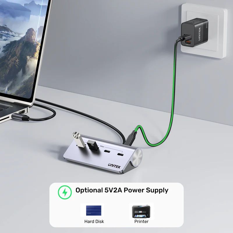 Unitek uHUB Q4 4-in-1 USB-C Hub Space Grey