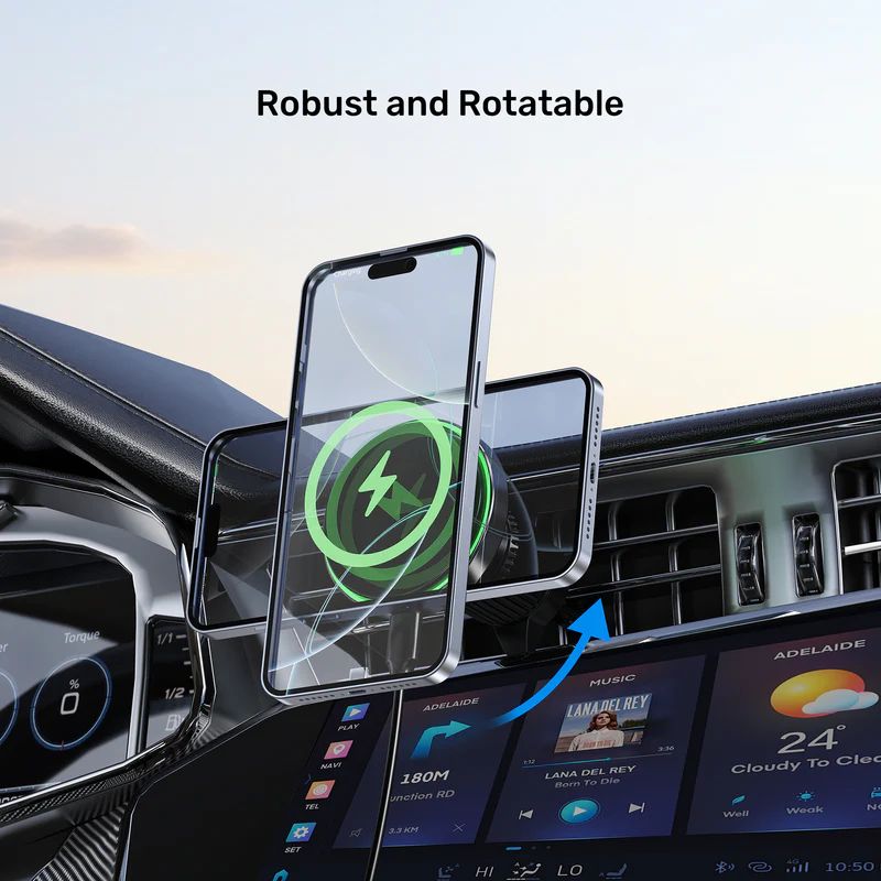 Unitek Qi2 Magnetic Wireless Car Charger Black