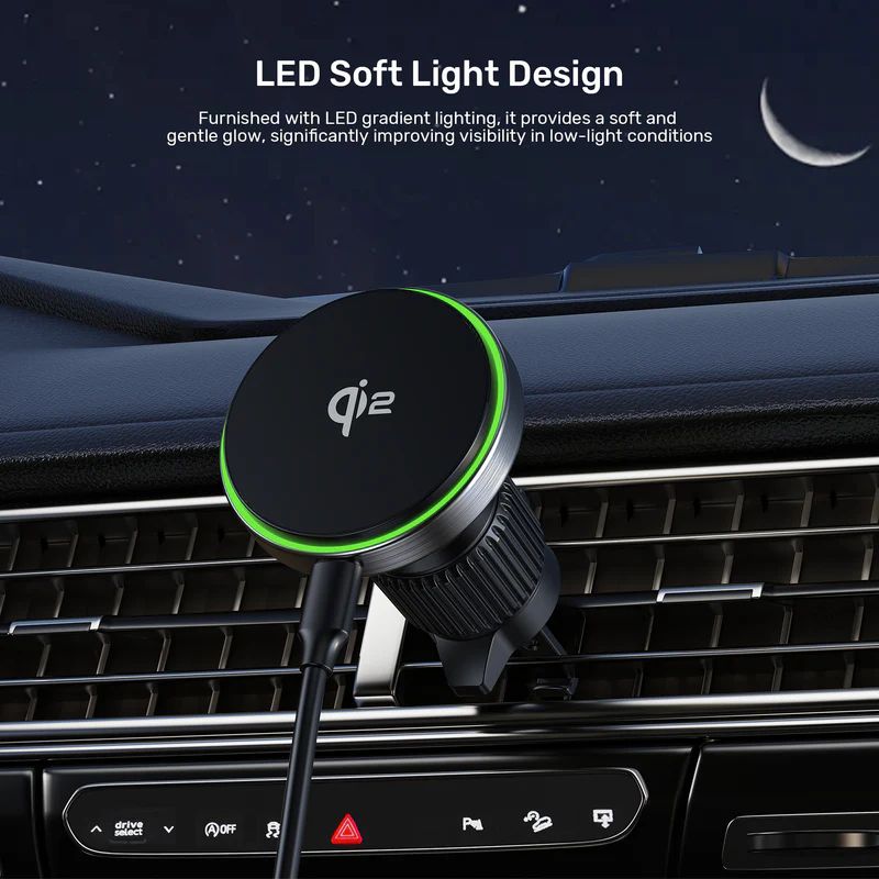Unitek Qi2 Magnetic Wireless Car Charger Black