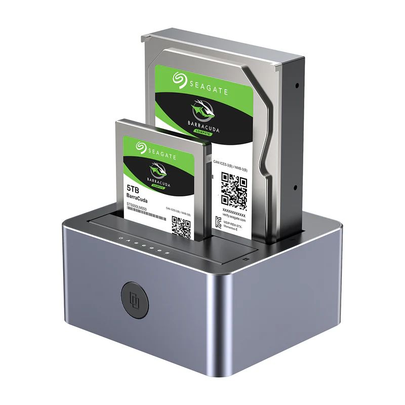Unitek Y-3027GY01-EU 10Gbps Dual-Bay SATA Docking Station Space Grey