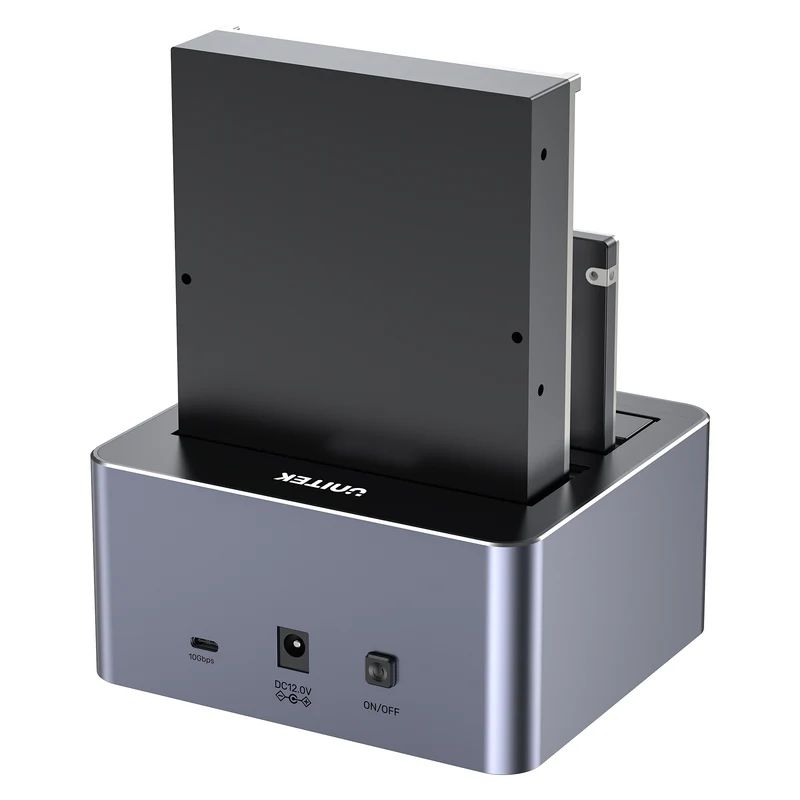 Unitek Y-3027GY01-EU 10Gbps Dual-Bay SATA Docking Station Space Grey