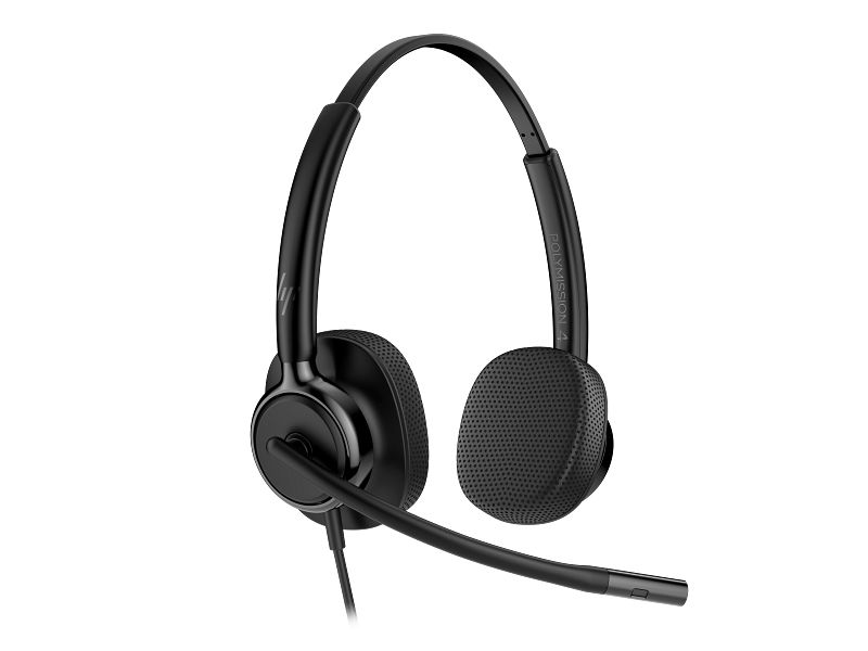 HP Poly Mission 425 Stereo USB Wired Headset Black