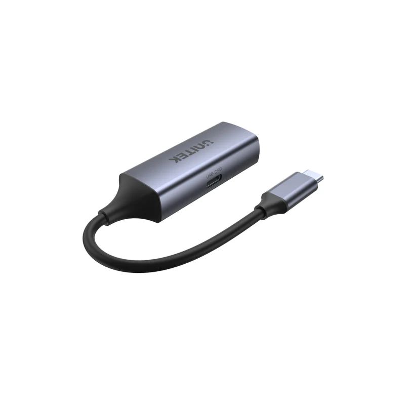 Unitek USB-C To Gigabit Ethernet Adapter With 100W Power Delivery Space Grey