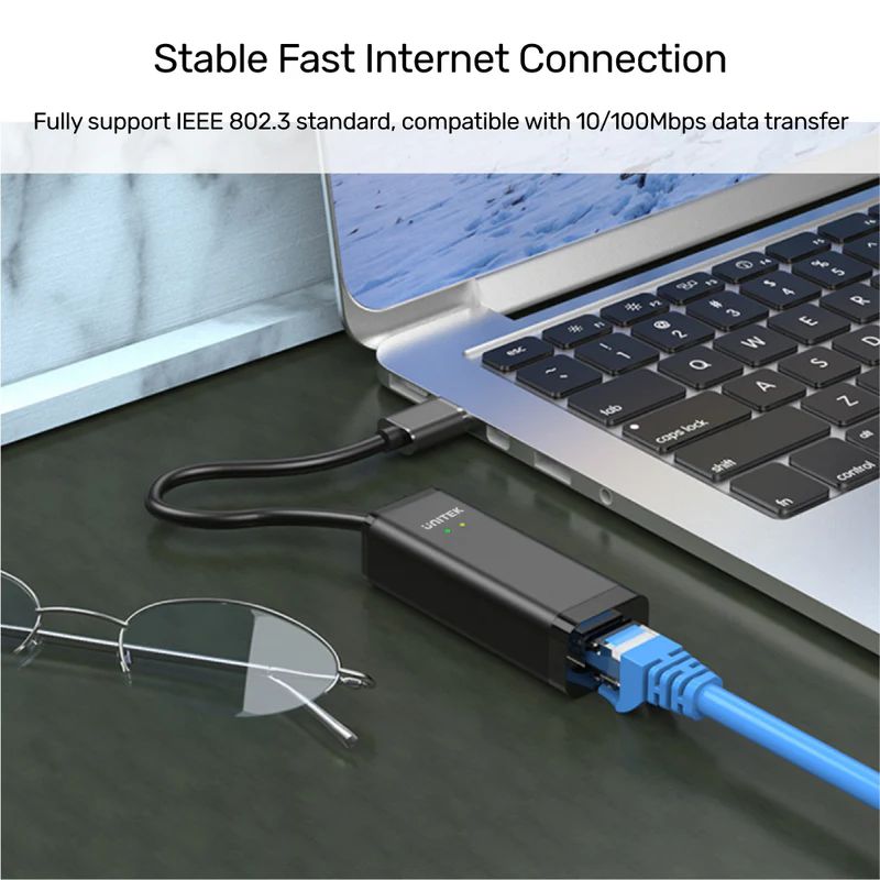 Unitek USB 2.0 to Ethernet Adapter Black