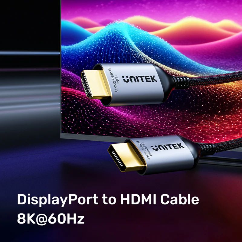 Unitek DisplayPort 1.4 to HDMI 8K Cable 1,8m Black