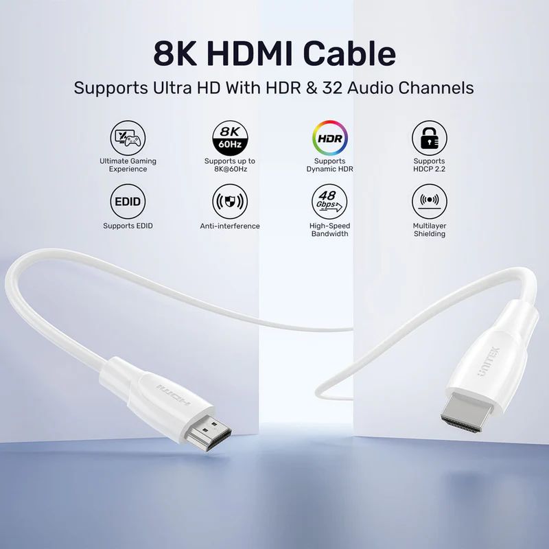 Unitek HDMI to HDMI 8K Cable 0,5m White