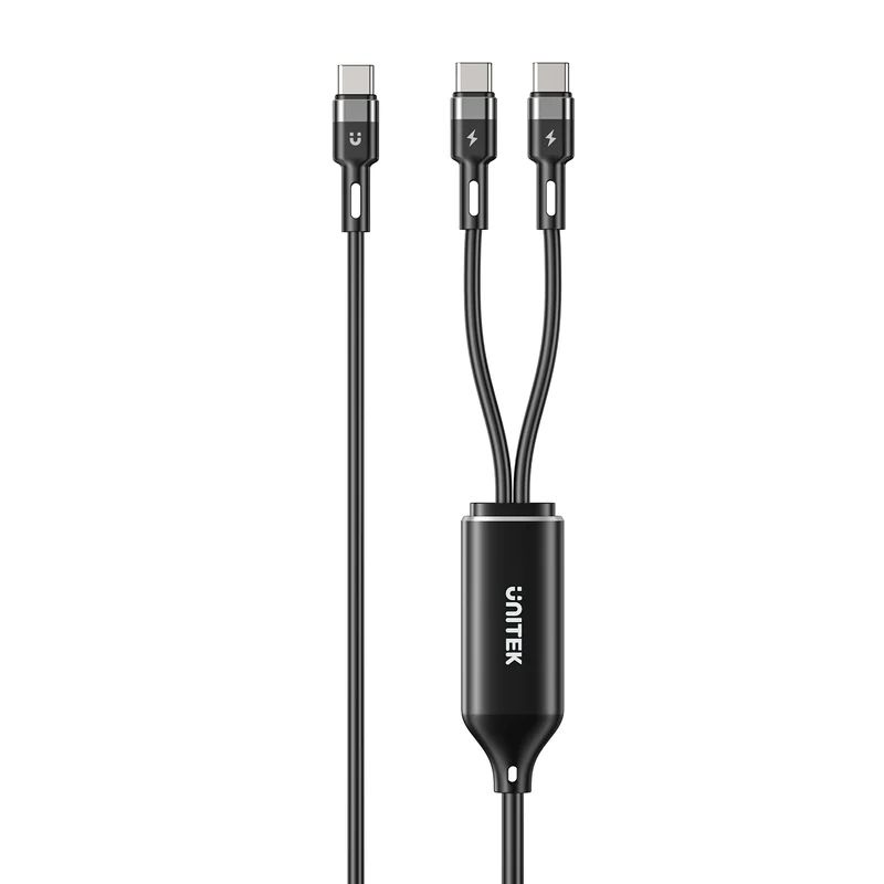 Unitek PD100W 2-in-1 USB-C Cable 1,8m Black