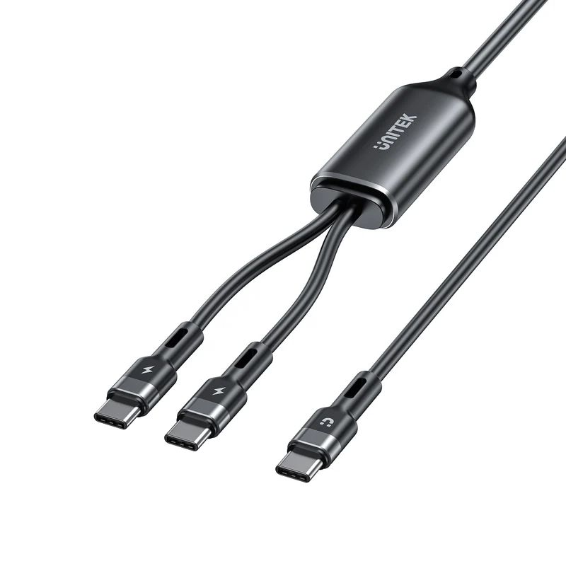Unitek PD100W 2-in-1 USB-C Cable 1,8m Black