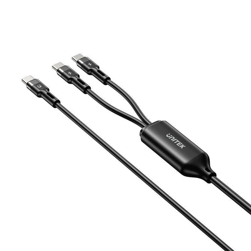 Unitek PD100W 2-in-1 USB-C Cable 1,8m Black