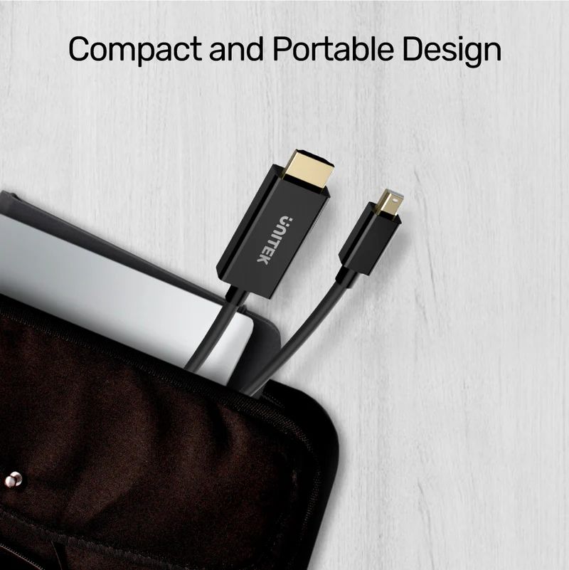 Unitek 4K 30Hz Mini DisplayPort to HDMI 1.4 Cable 2m Black