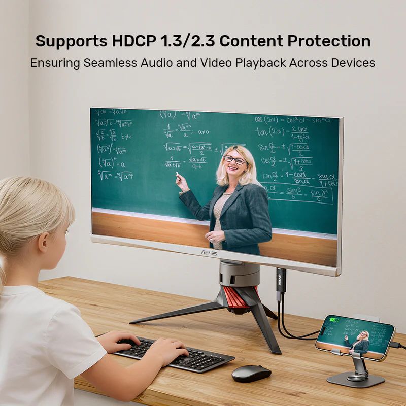 Unitek USB-C to HDMI 4K 60Hz Cable with PD 100W 2m Black