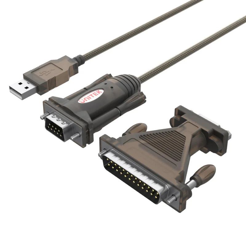 Unitek USB to Serial RS232 Cable with DB9F to DB25M Adapter 1,5m Transparent