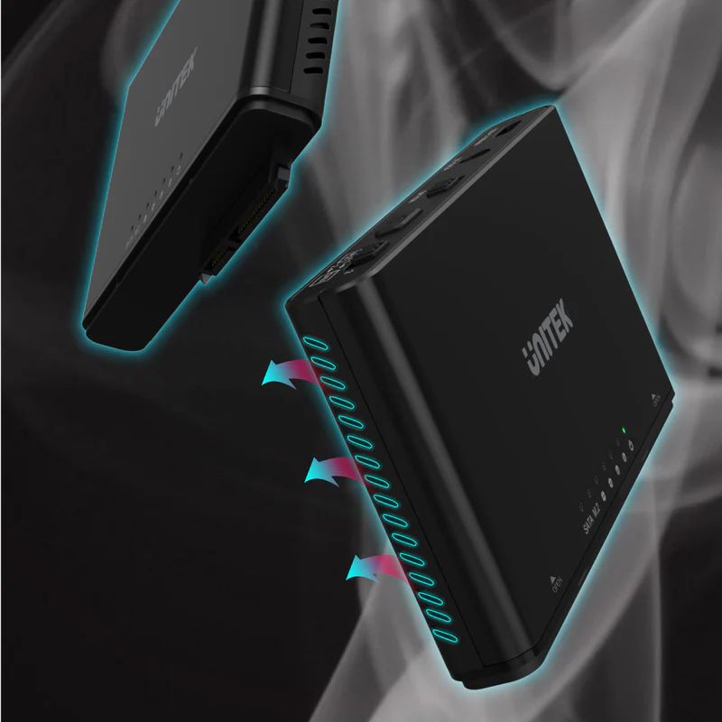 Unitek SolidForce+ USB-C to PCIe/NVMe M.2 SSD Enclosure plus SATA III Adapter with Offline Clone