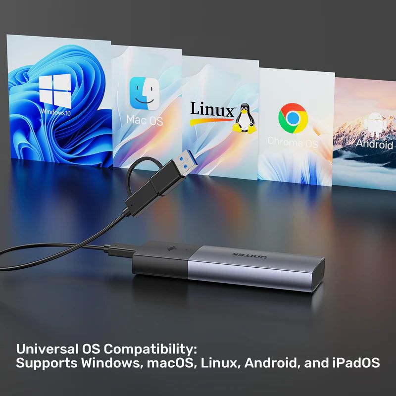 Unitek SolidForce Smart Anti-loss M.2 SSD Enclosure Space Grey