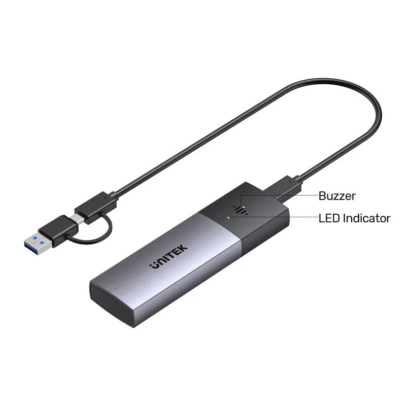 Unitek SolidForce Smart Anti-loss M.2 SSD Enclosure Space Grey