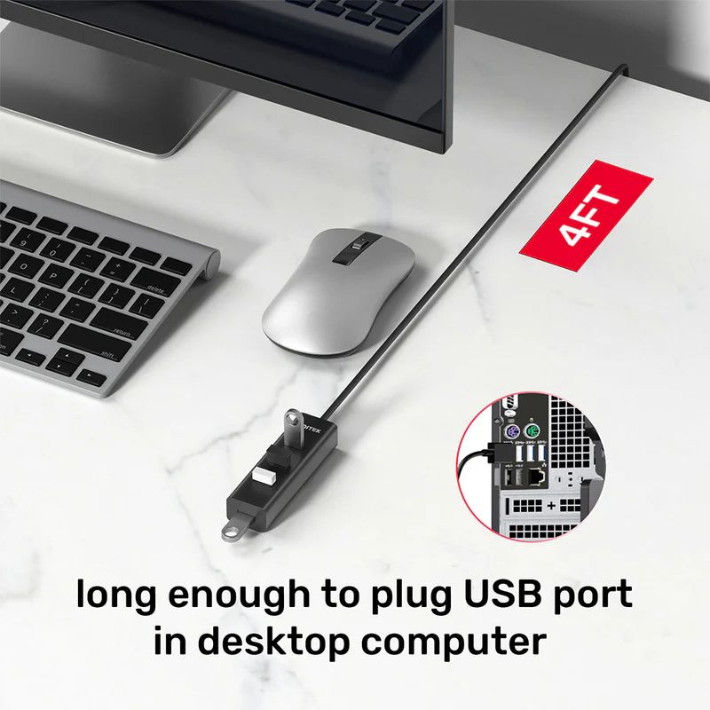 Unitek 4-in-1 USB-A 5Gbps Hub Black