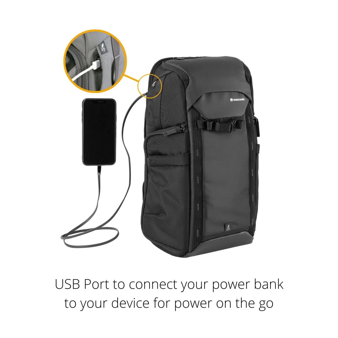 Vanguard Veo Adaptor R44 BK 16 Litre Backpack with USB Port - Rear Access Black