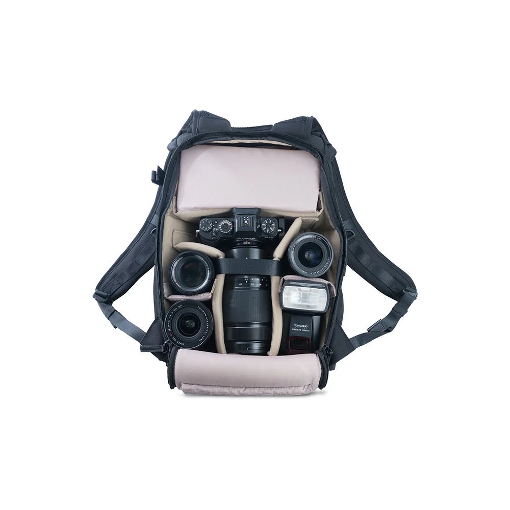 Vanguard VEO GO 42M BK Camera Backpack – Slim Mirrorless Camera Backpack with Rear Access, Tablet Storage & Travel Tripod Carry Black