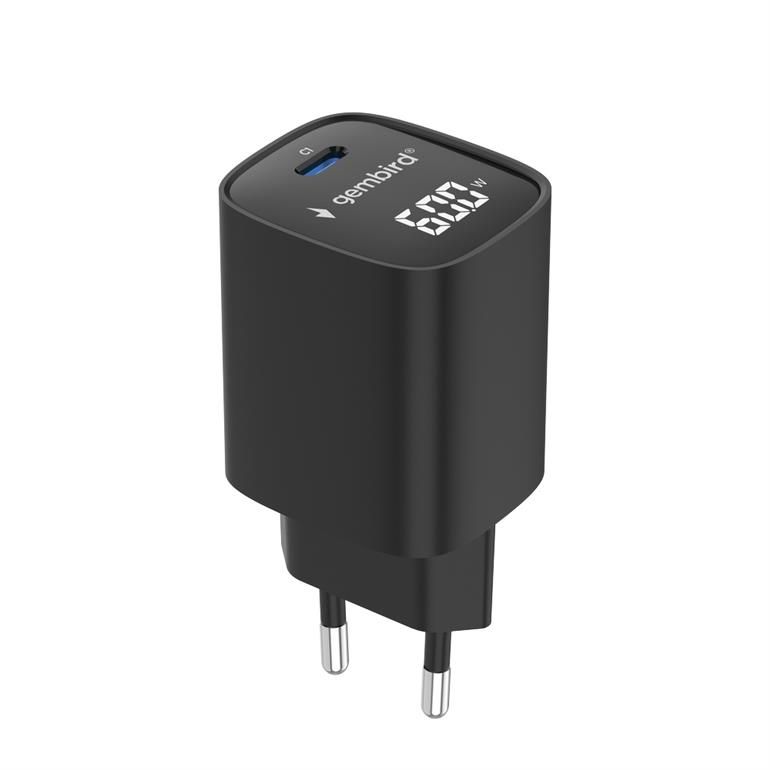 Gembird 60W USB Type-C fast charger LCD Black