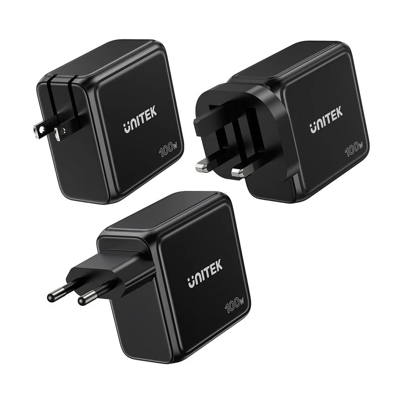 Unitek Rexo 100W 4-Port GaN Charger with Smart Display Black