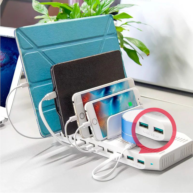 Unitek USB Charging Station 10 Port QC 3.0 96W White