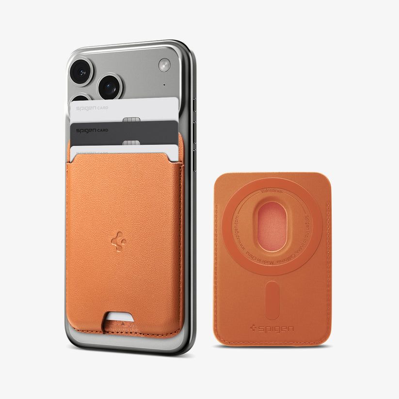 Spigen Valentinus MagSafe Wallet 3 Card Metallic Orange