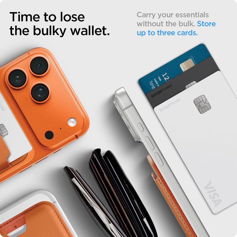 Spigen Valentinus MagSafe Wallet 3 Card Metallic Orange