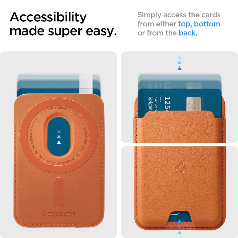 Spigen Valentinus MagSafe Wallet 3 Card Metallic Orange