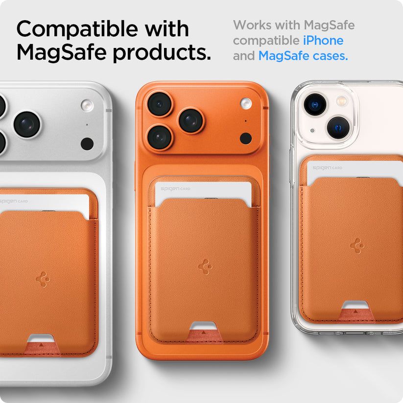 Spigen Valentinus MagSafe Wallet 3 Card Metallic Orange