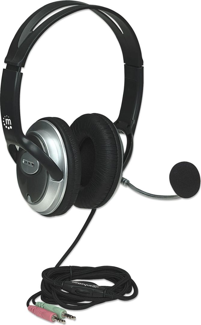 Manhattan Classic Stereo Headset Black/Silver