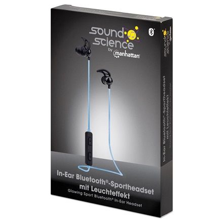 Manhattan Sound Science Glowing Sport Bluetooth Headset Black/Blue