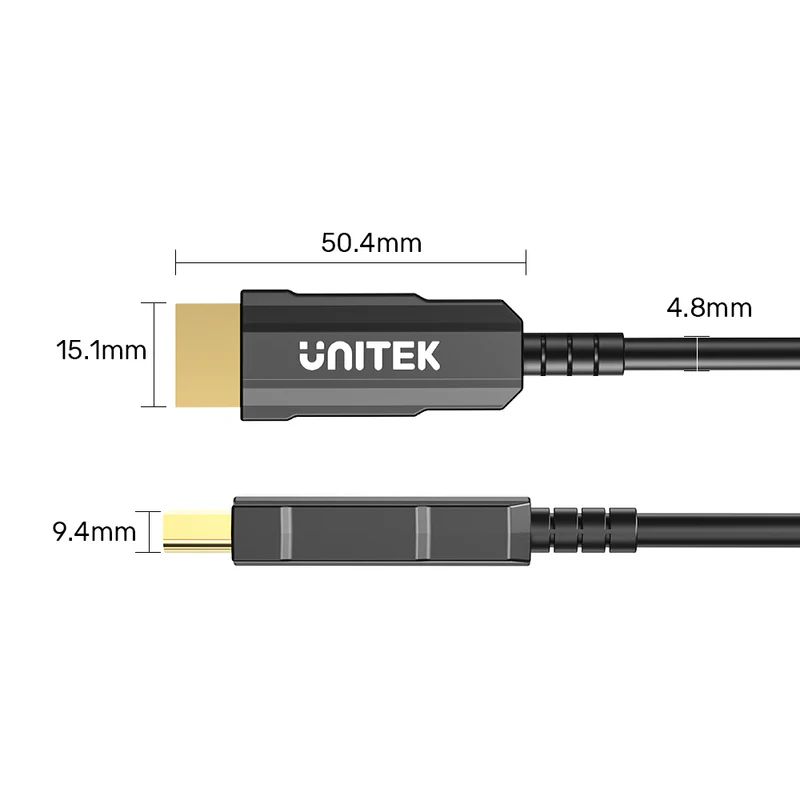 Unitek HDMI Fiber Optic Cable 4K 60Hz 20m Black